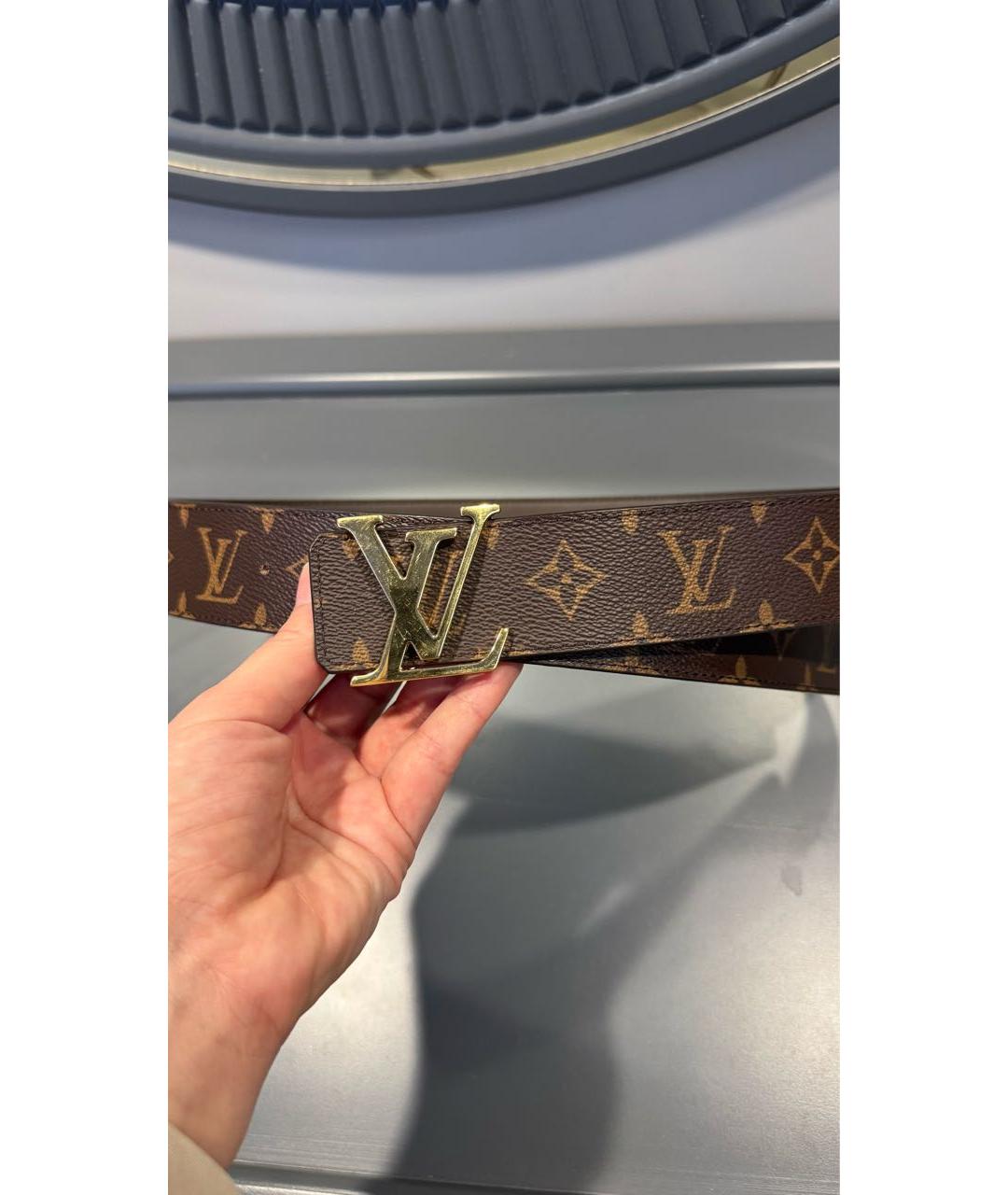 LOUIS VUITTON Коричневый кожаный ремень, фото 5