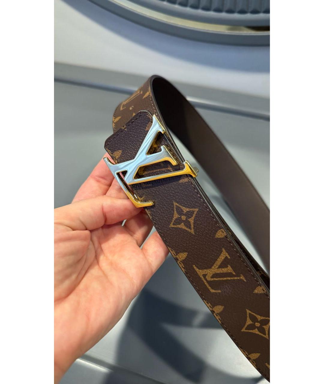 LOUIS VUITTON Коричневый кожаный ремень, фото 2