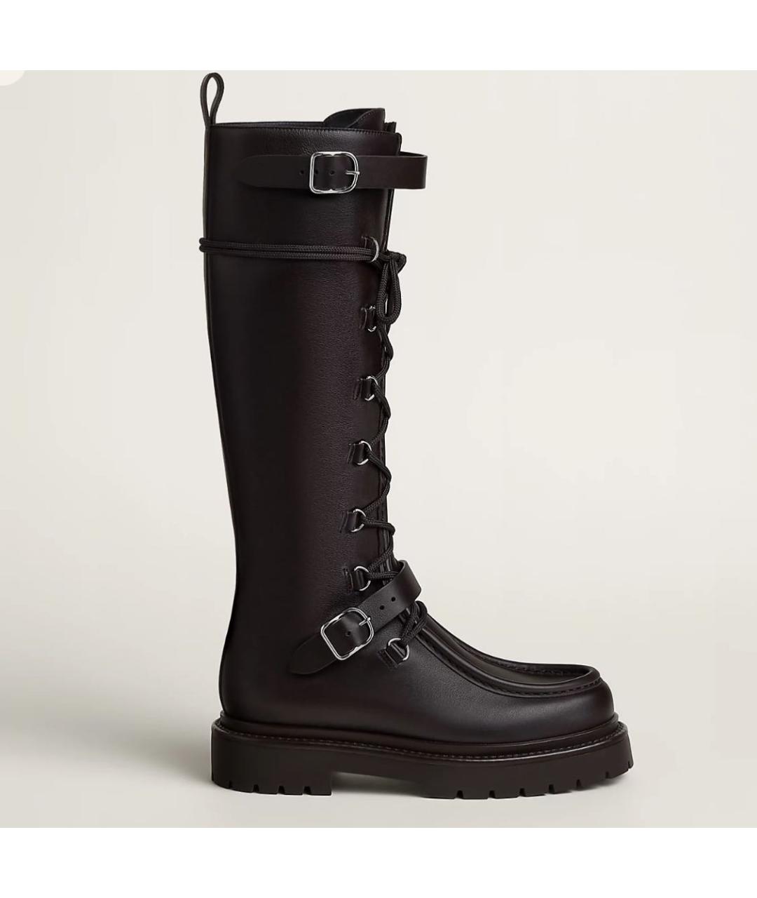 HERMES Коричневые кожаные сапоги, фото 6