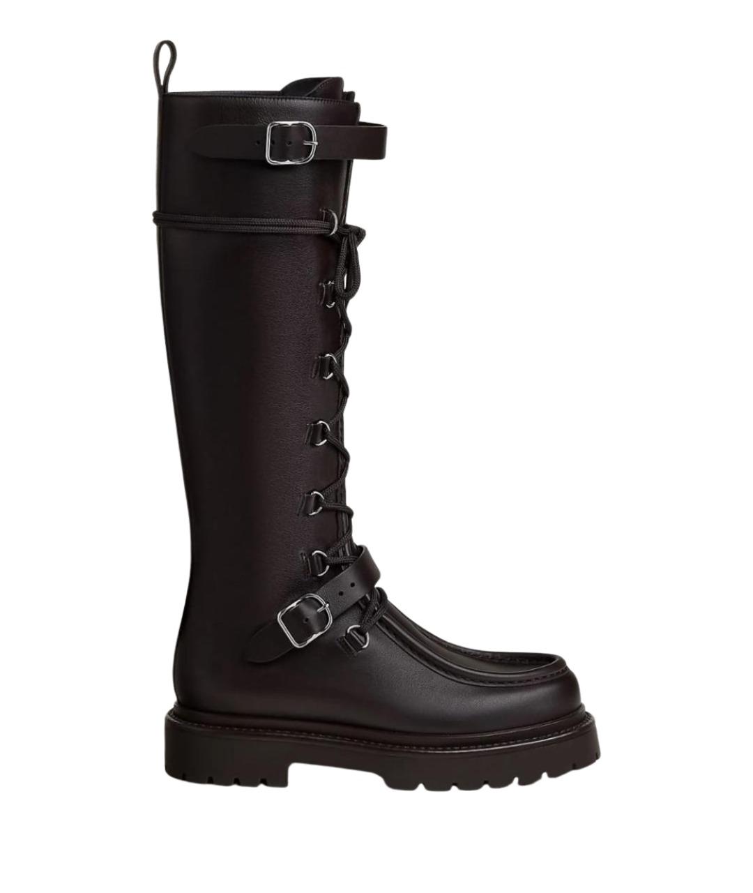 HERMES Коричневые кожаные сапоги, фото 1