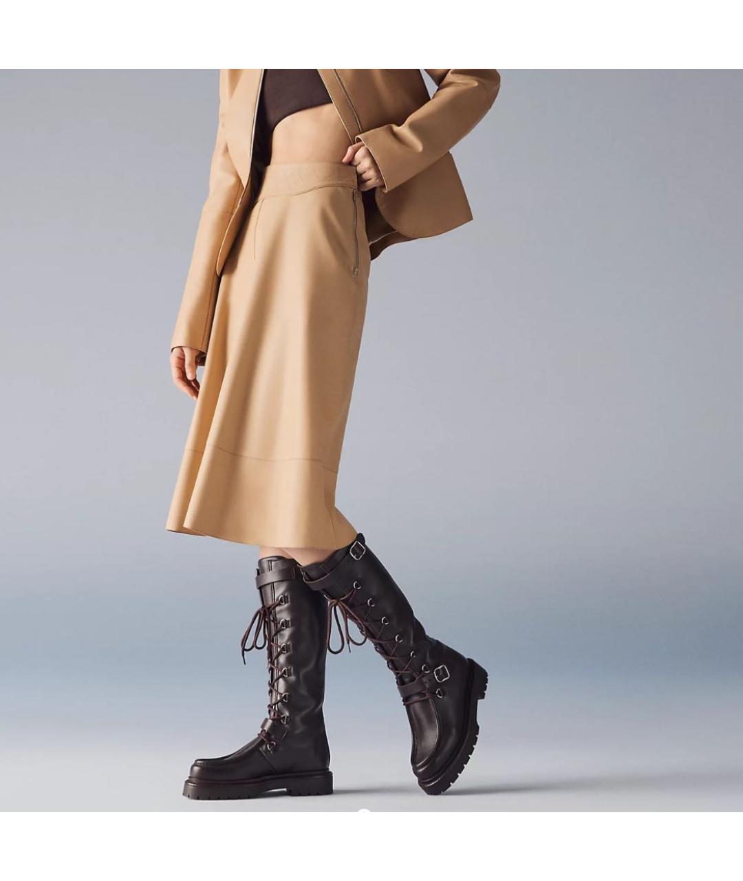 HERMES Коричневые кожаные сапоги, фото 4