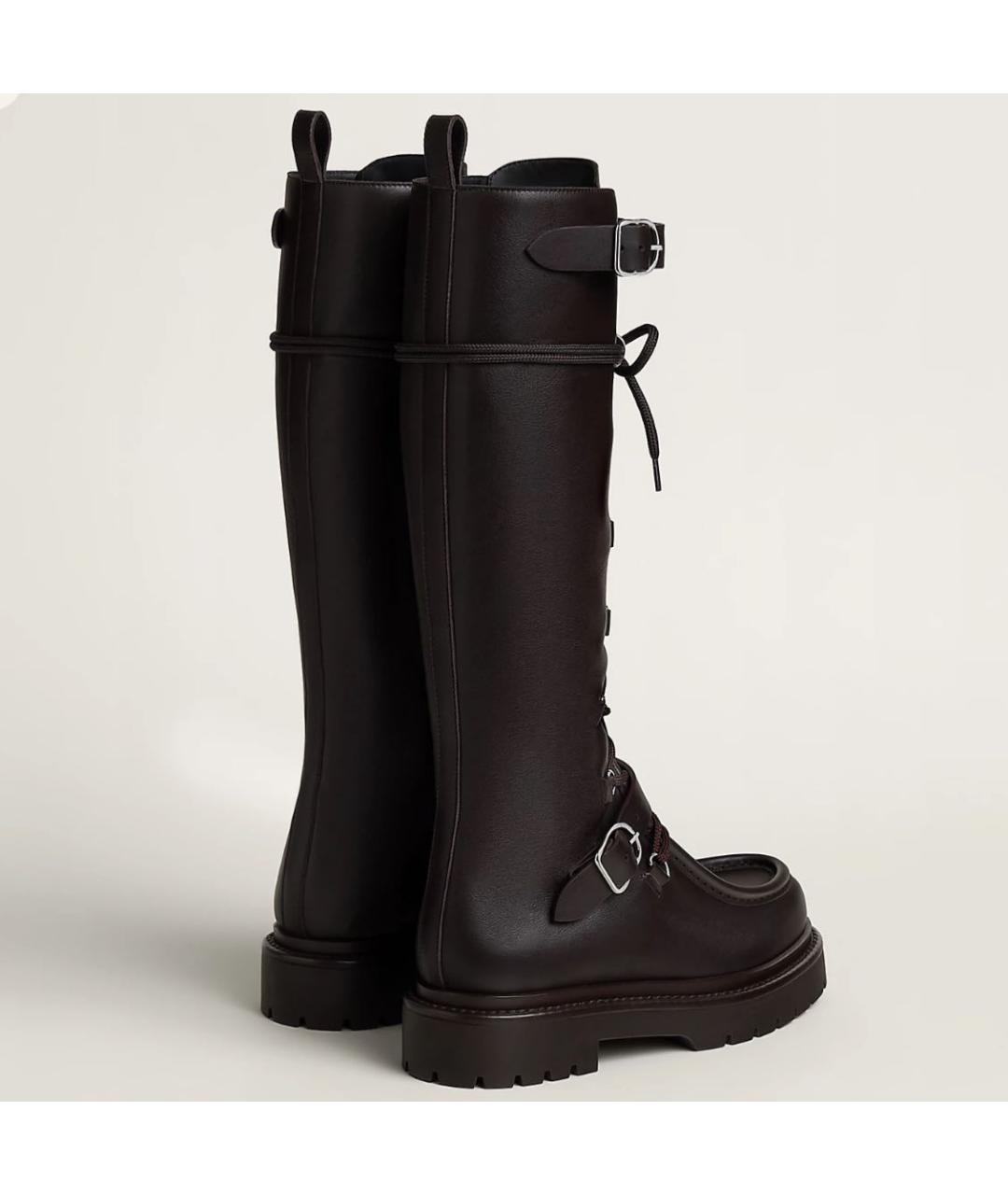 HERMES Коричневые кожаные сапоги, фото 5