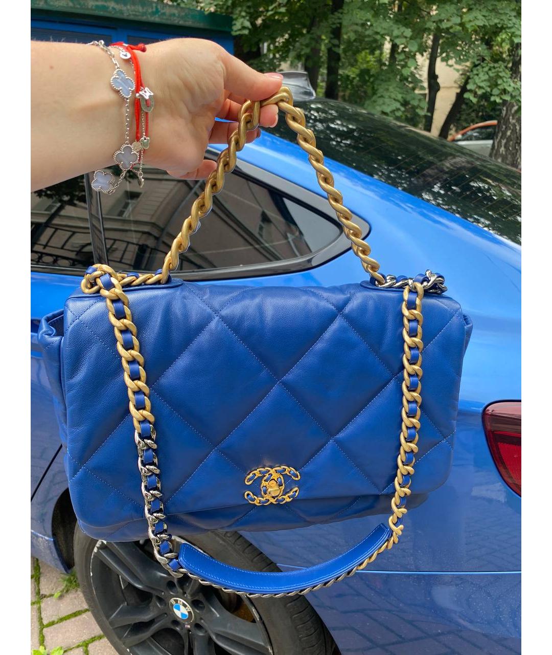 CHANEL Синяя кожаная сумка через плечо, фото 5