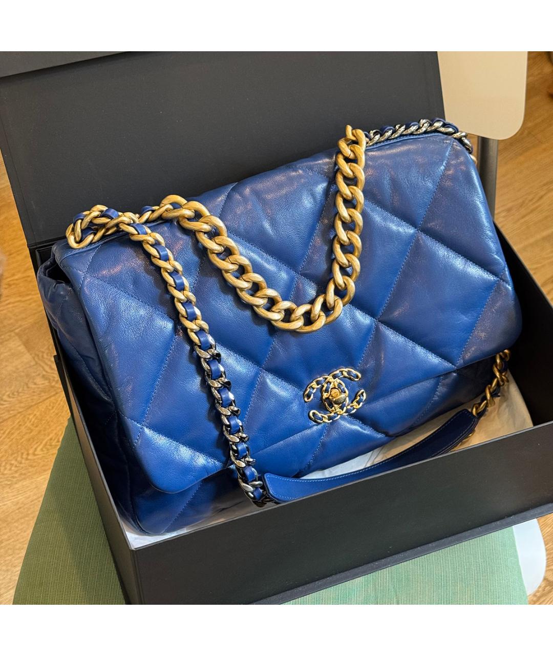CHANEL Синяя кожаная сумка через плечо, фото 6