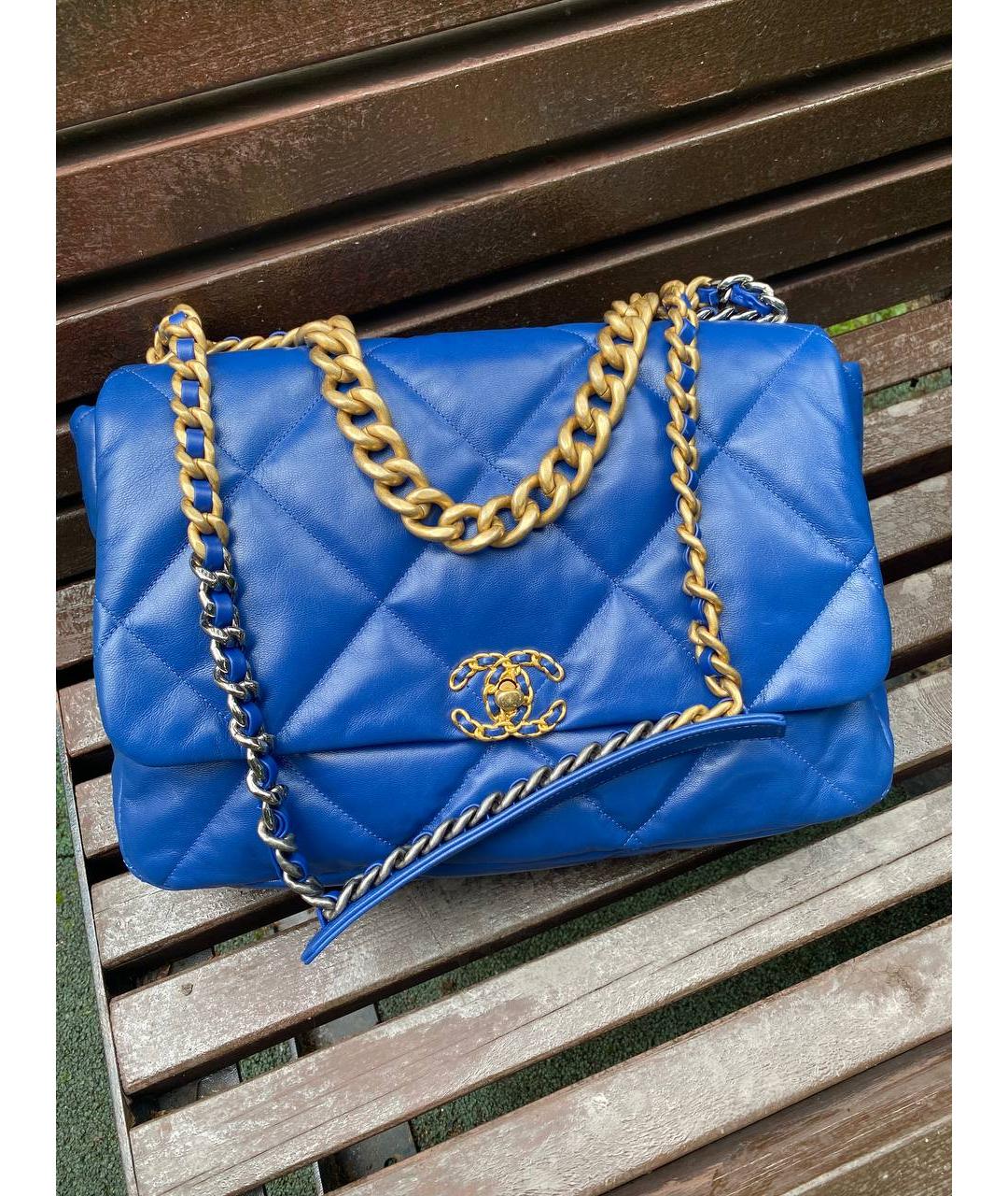 CHANEL Синяя кожаная сумка через плечо, фото 2