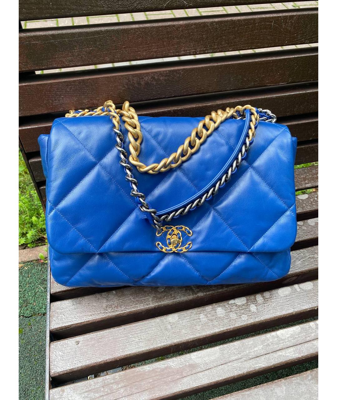 CHANEL Синяя кожаная сумка через плечо, фото 7