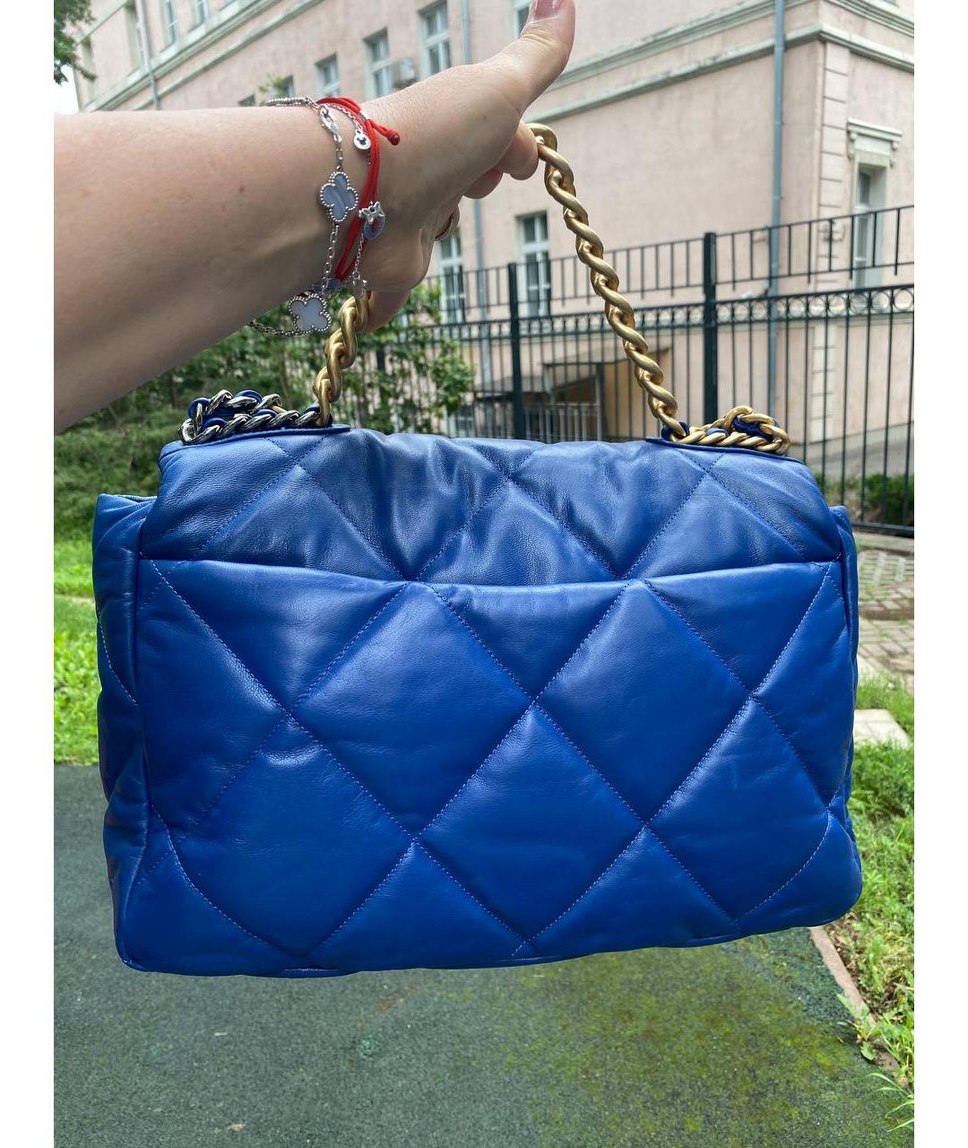 CHANEL Синяя кожаная сумка через плечо, фото 4