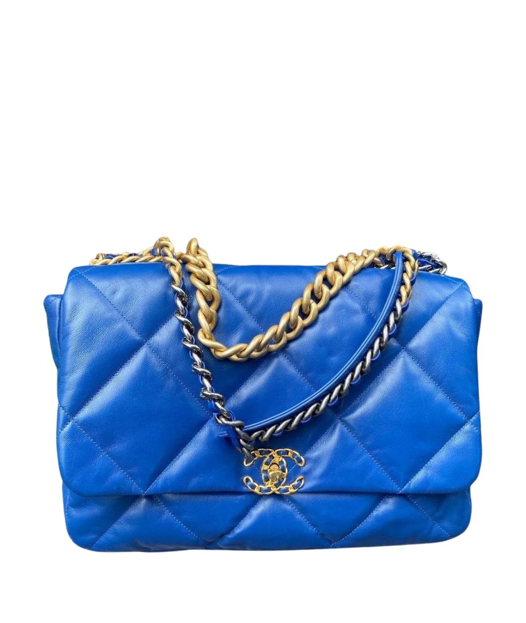 CHANEL Синяя кожаная сумка через плечо, фото 1