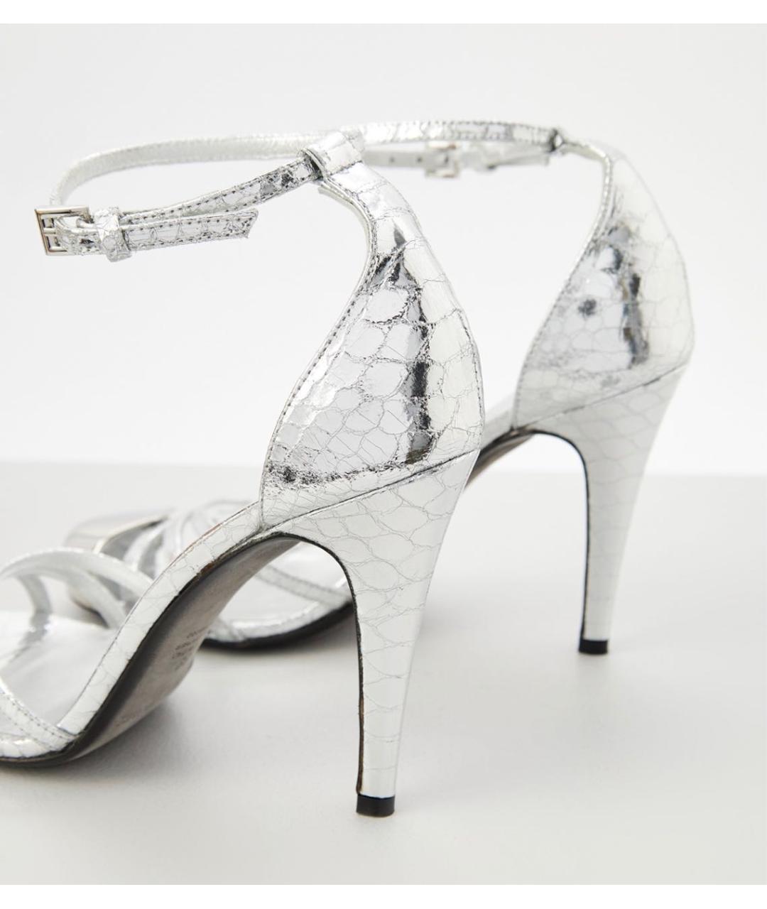 ZADIG & VOLTAIRE Серебряные кожаные босоножки, фото 4