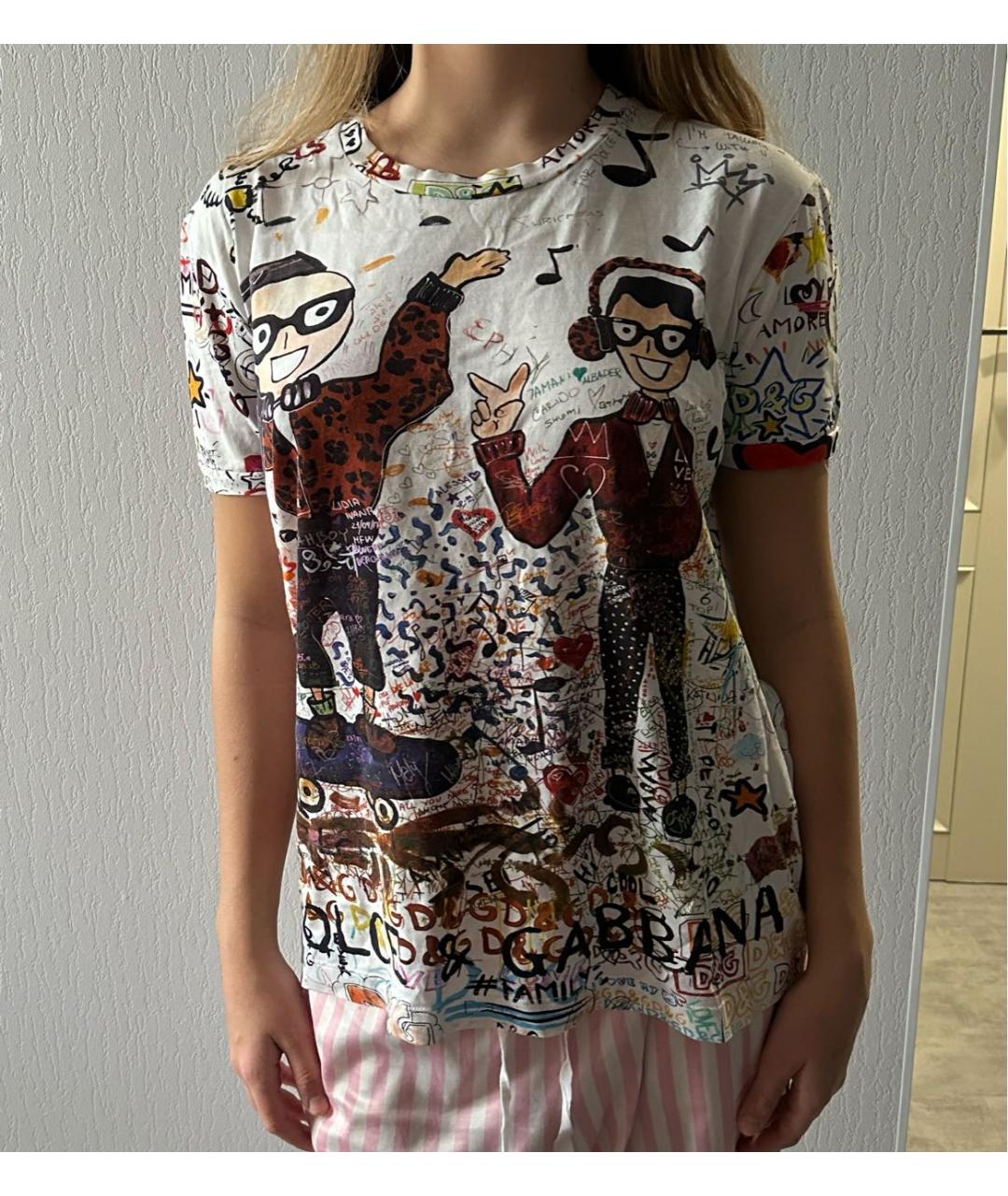 DOLCE&GABBANA Мульти хлопковая футболка, фото 5