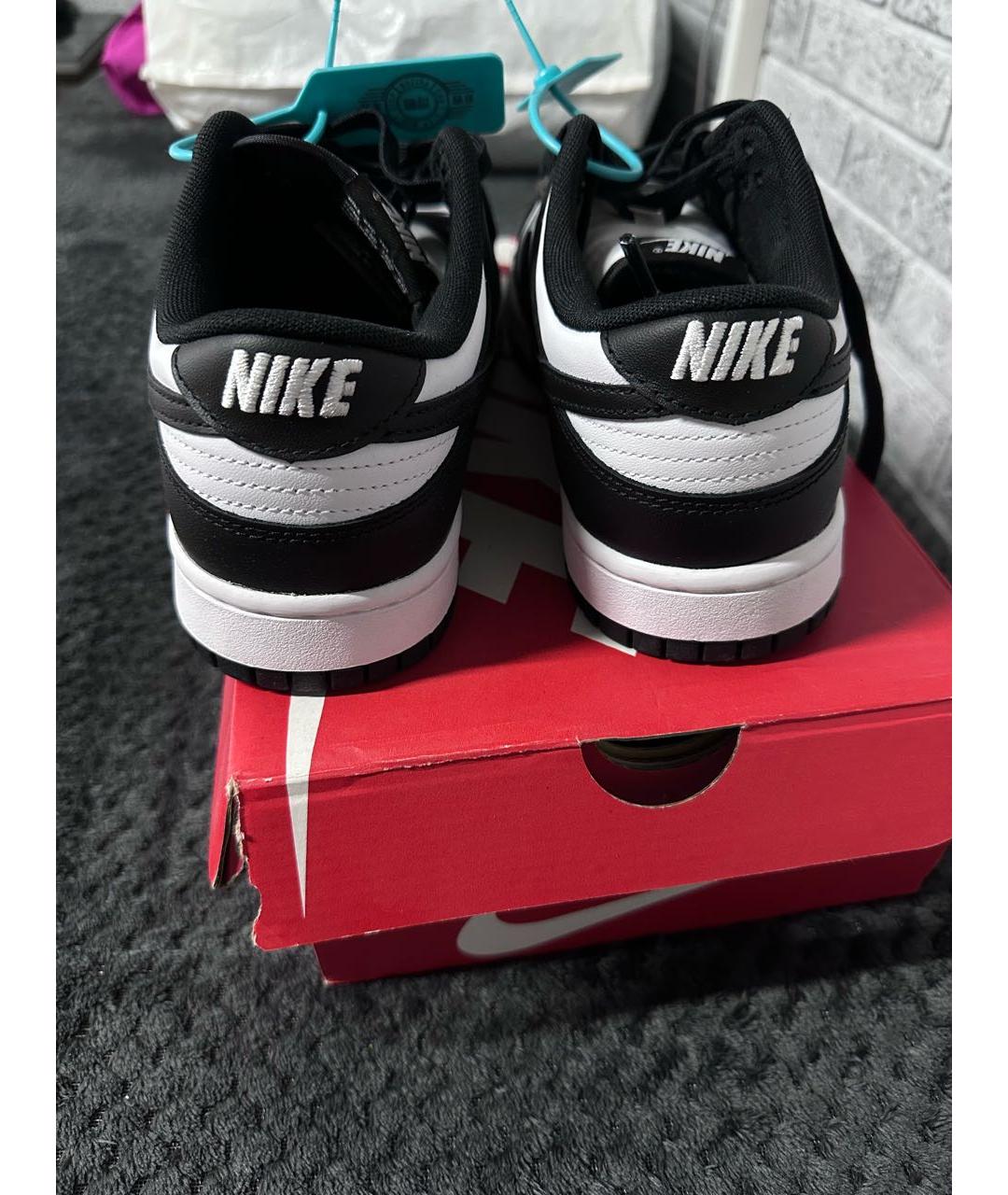 NIKE Черные низкие кроссовки / кеды из искусственной кожи, фото 4