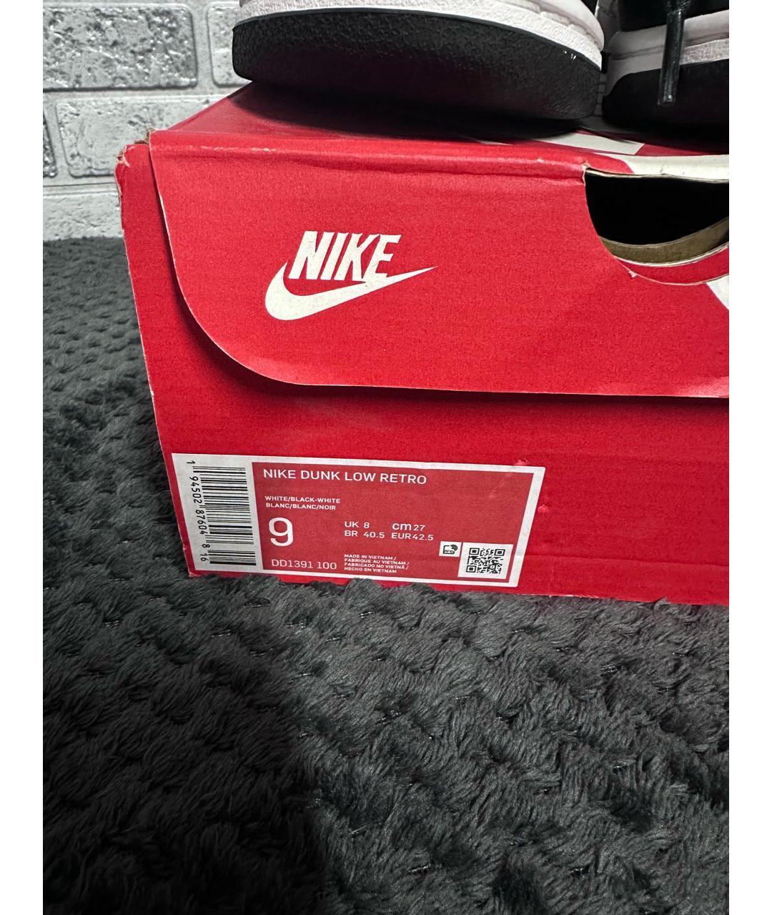 NIKE Черные низкие кроссовки / кеды из искусственной кожи, фото 5