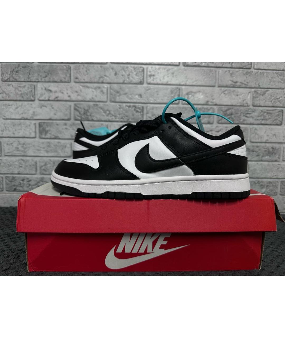 NIKE Черные низкие кроссовки / кеды из искусственной кожи, фото 6