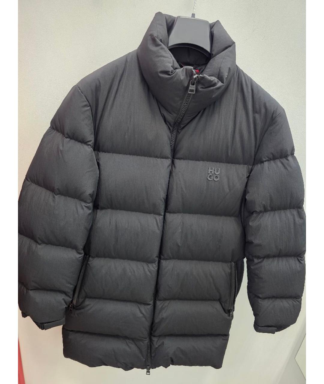 HUGO Черный полиэстеровый пуховик, фото 3