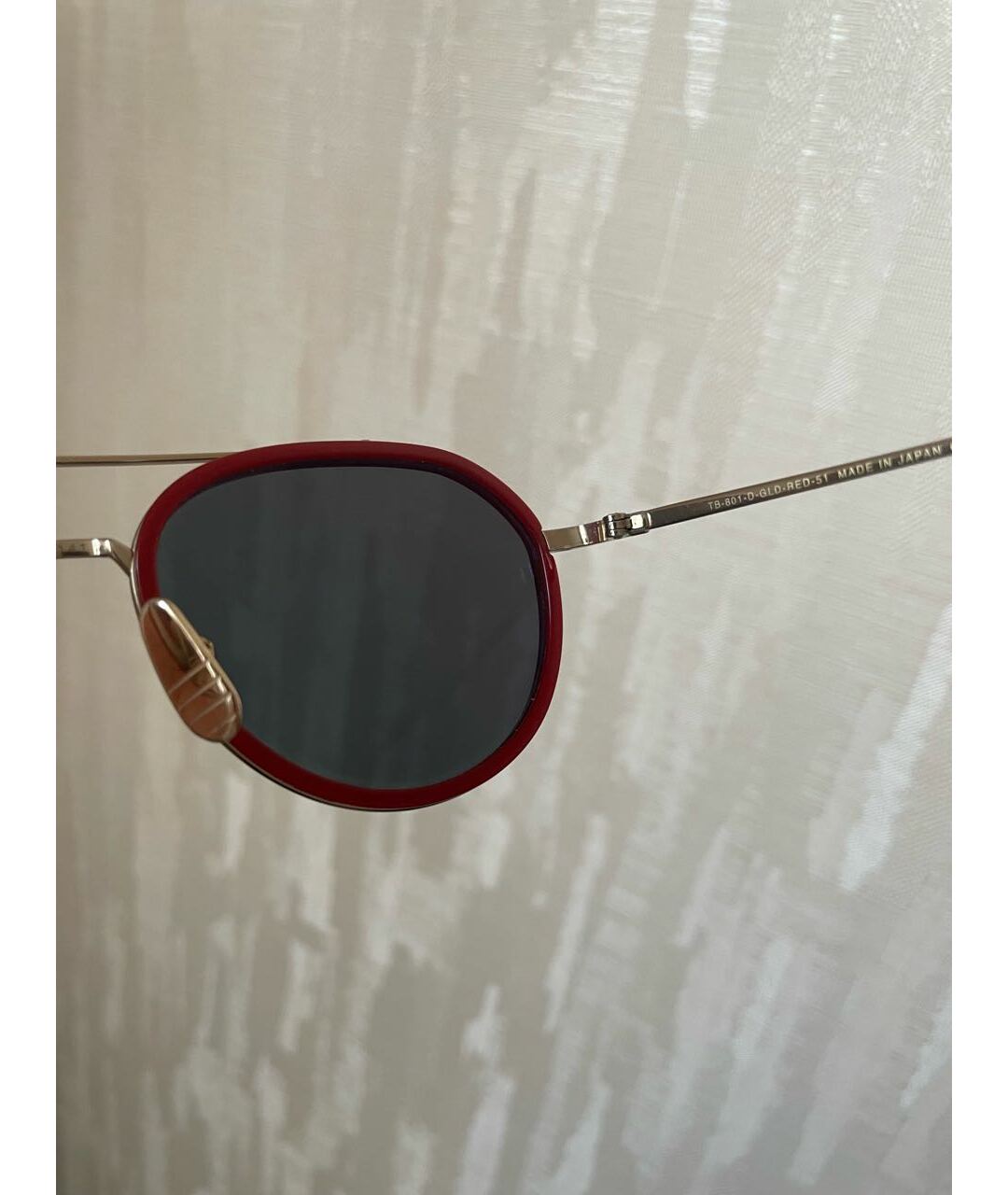 THOM BROWNE Красные металлические солнцезащитные очки, фото 4