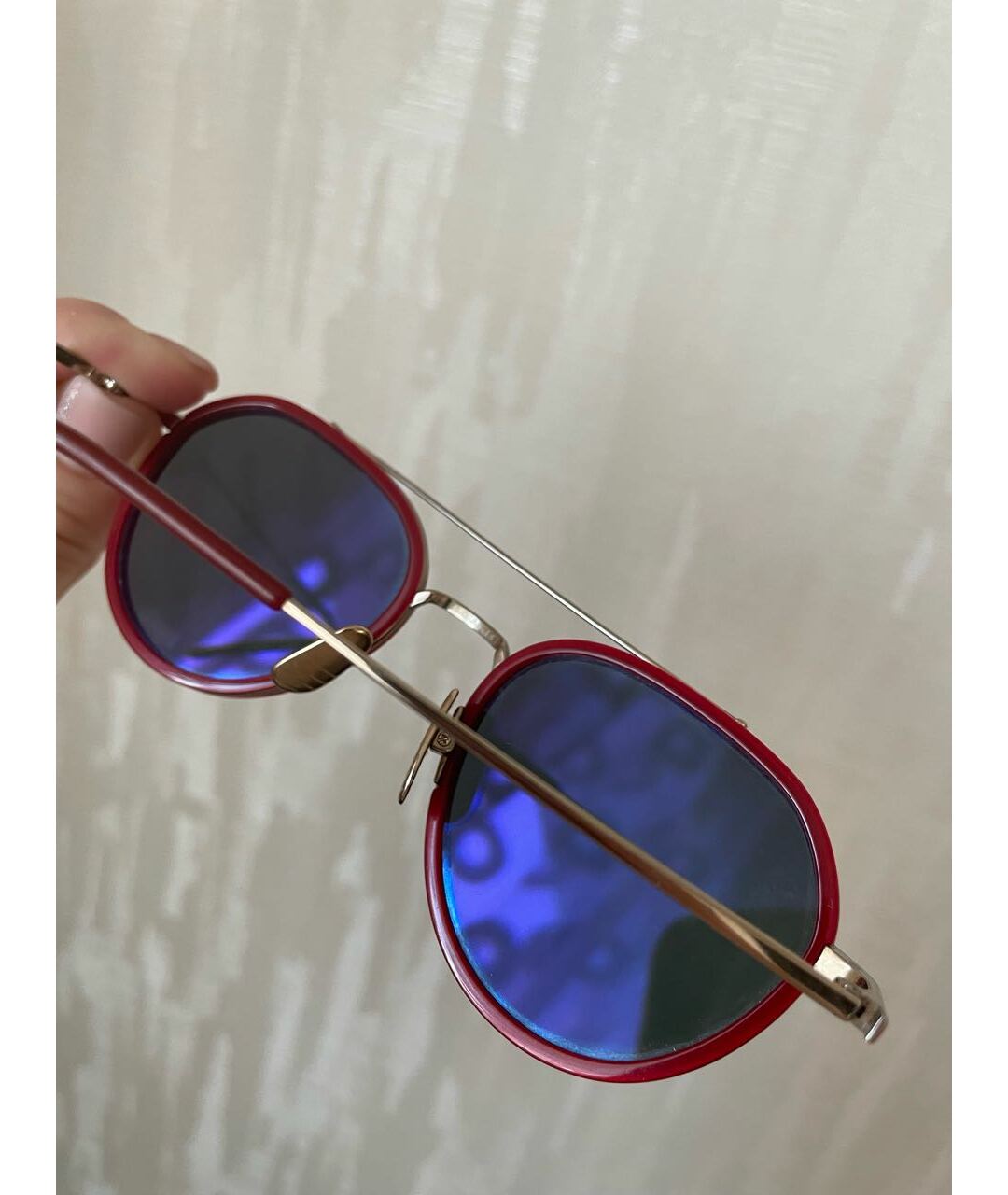 THOM BROWNE Красные металлические солнцезащитные очки, фото 3