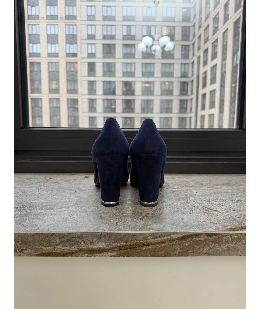 CHANEL Темно-синие замшевые туфли, фото 4
