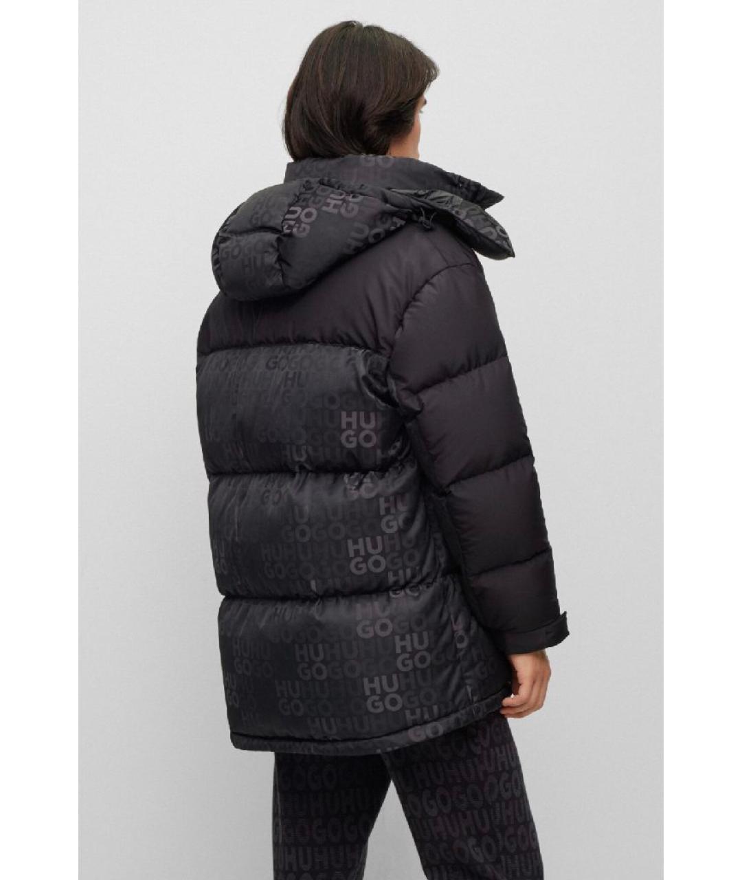 HUGO Черный полиэстеровый пуховик, фото 2