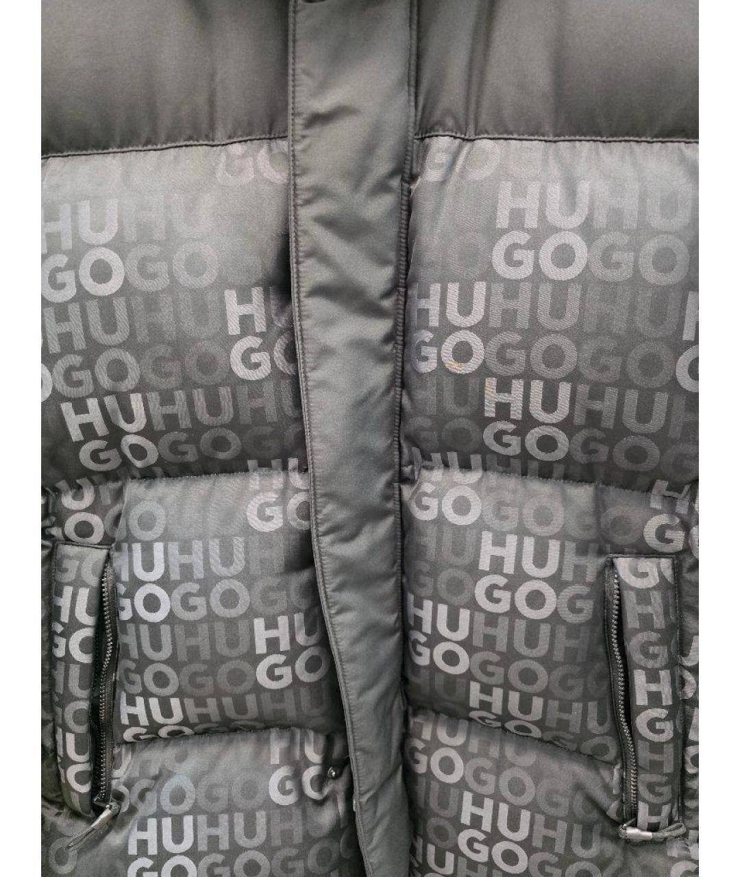 HUGO Черный полиэстеровый пуховик, фото 4