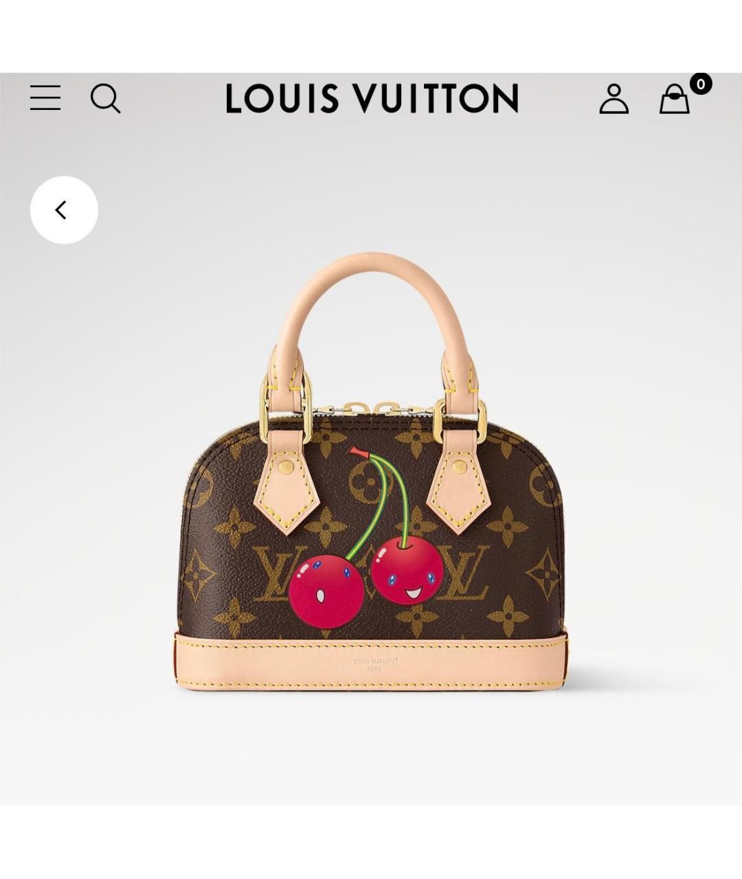 LOUIS VUITTON Коричневая кожаная сумка с короткими ручками, фото 4