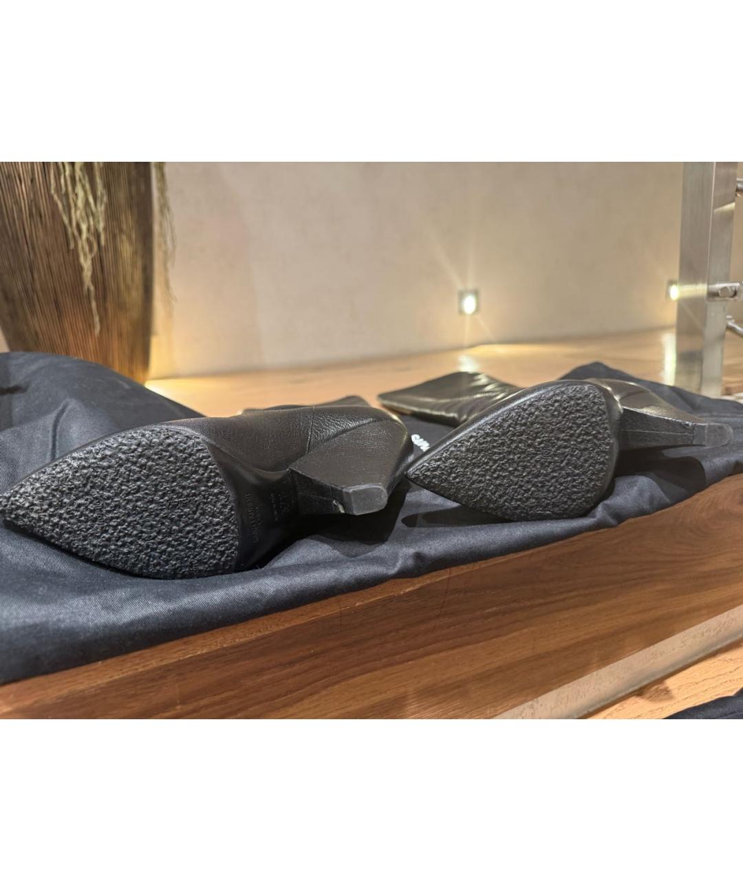 SAINT LAURENT Черные кожаные сапоги, фото 5