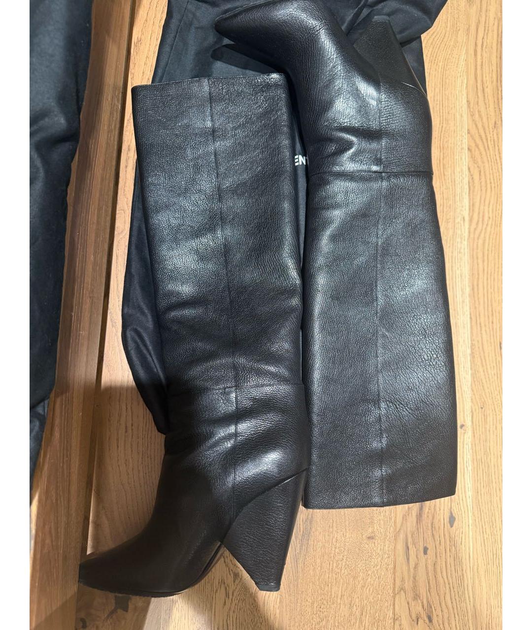 SAINT LAURENT Черные кожаные сапоги, фото 6