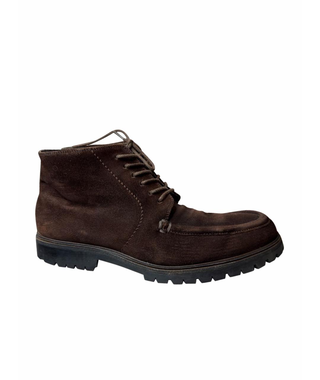 GUCCI Коричневые замшевые высокие ботинки, фото 1