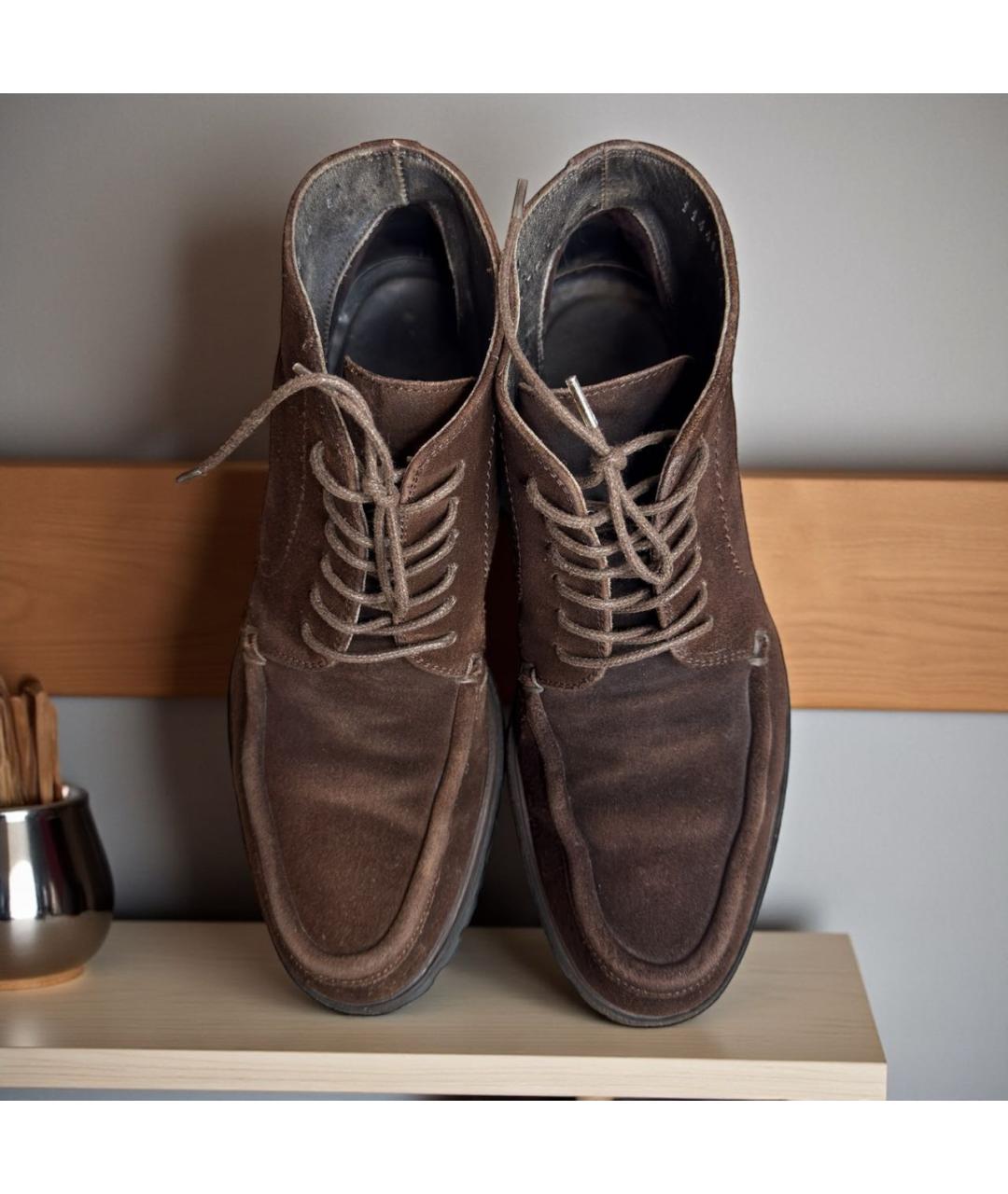 GUCCI Коричневые замшевые высокие ботинки, фото 4