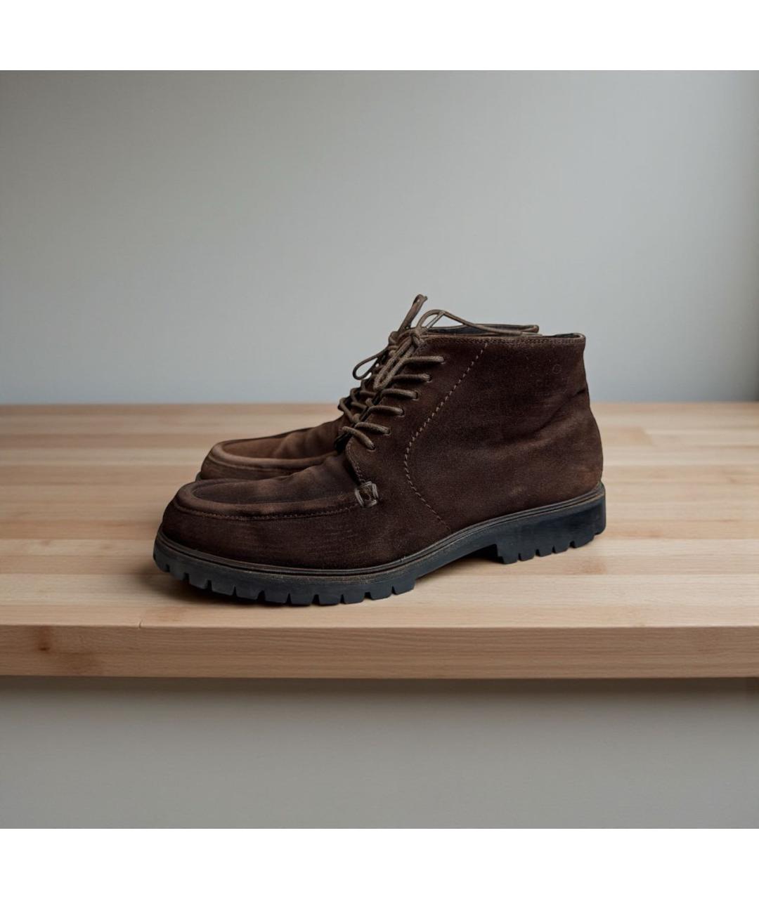 GUCCI Коричневые замшевые высокие ботинки, фото 9