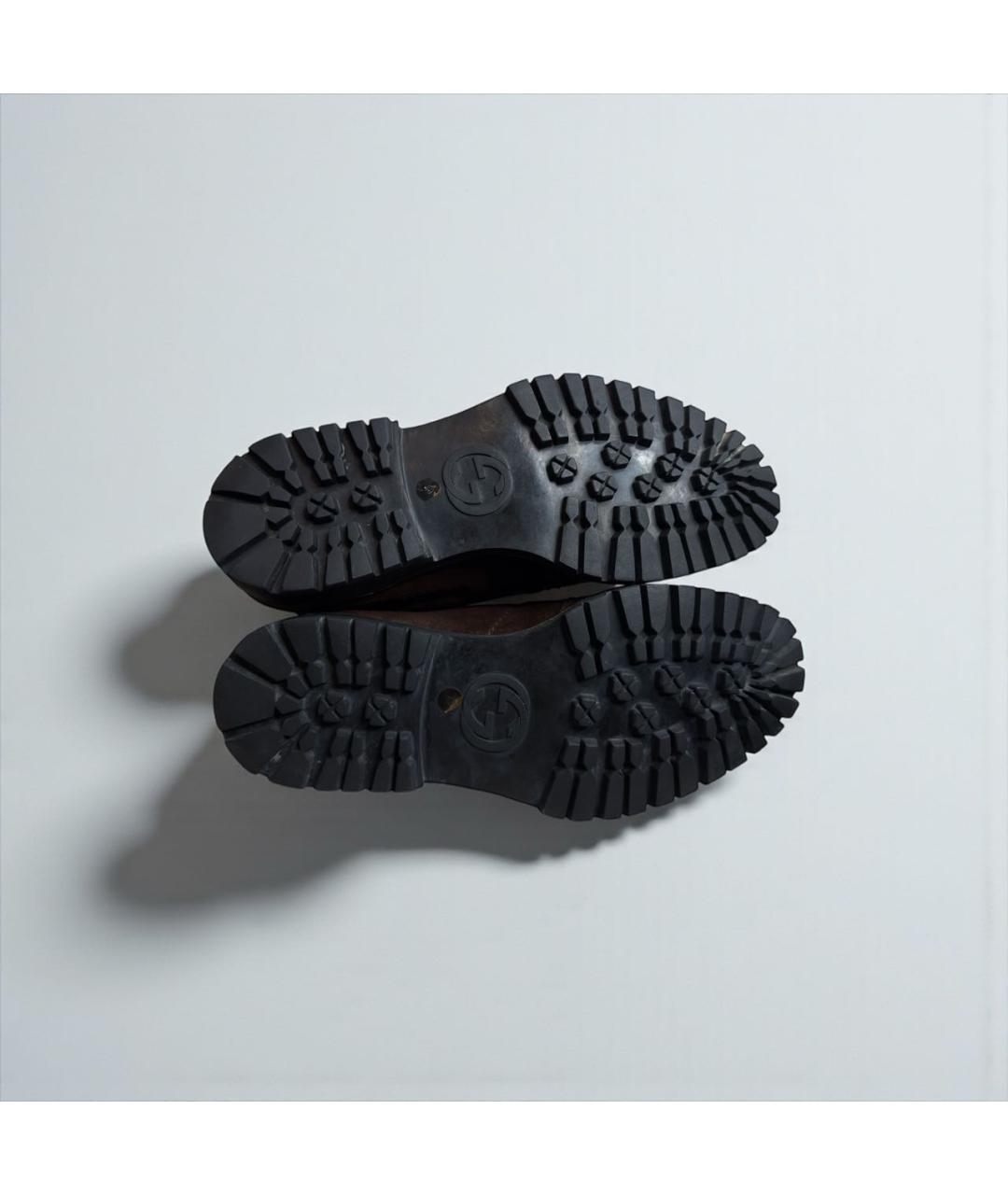 GUCCI Коричневые замшевые высокие ботинки, фото 7