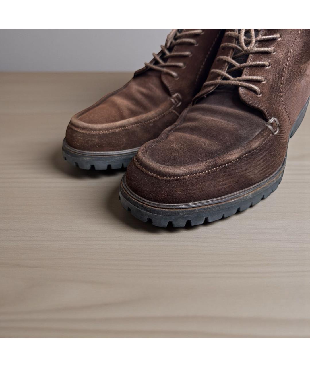 GUCCI Коричневые замшевые высокие ботинки, фото 3