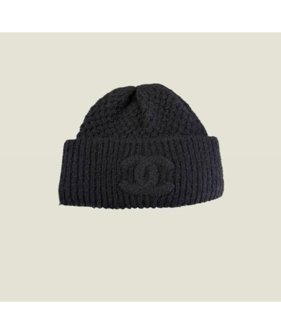 CHANEL Черная кашемировая шапка, фото 3