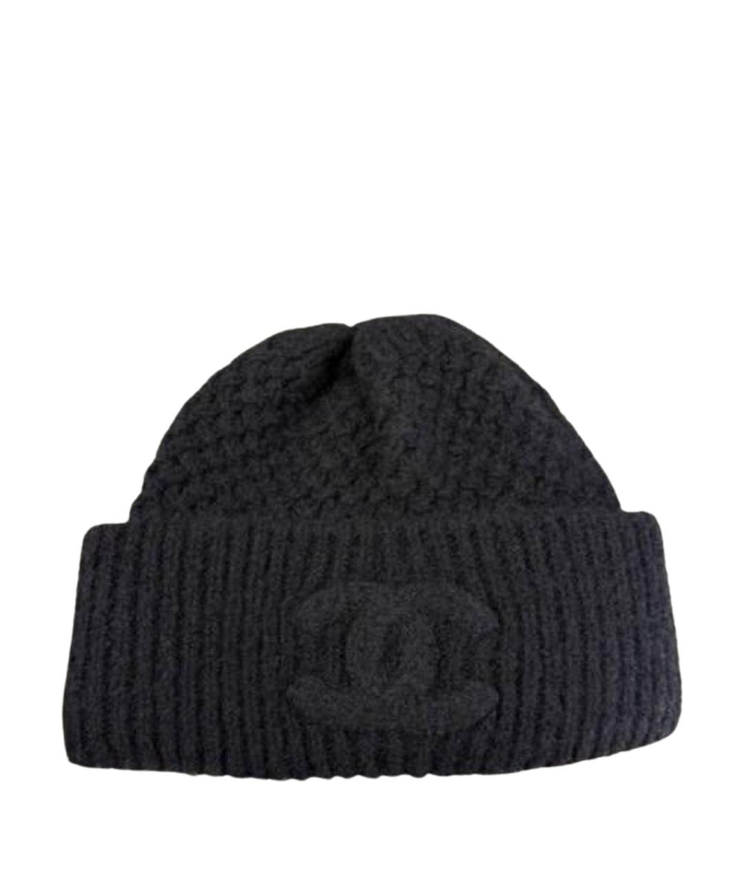 CHANEL Черная кашемировая шапка, фото 1