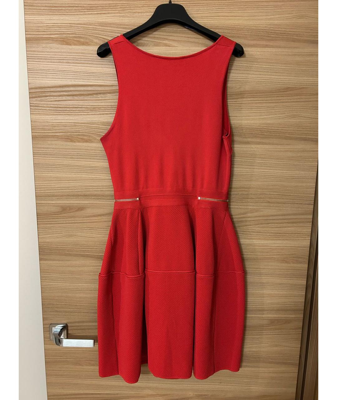 ELISABETTA FRANCHI Красное вискозное коктейльное платье, фото 2