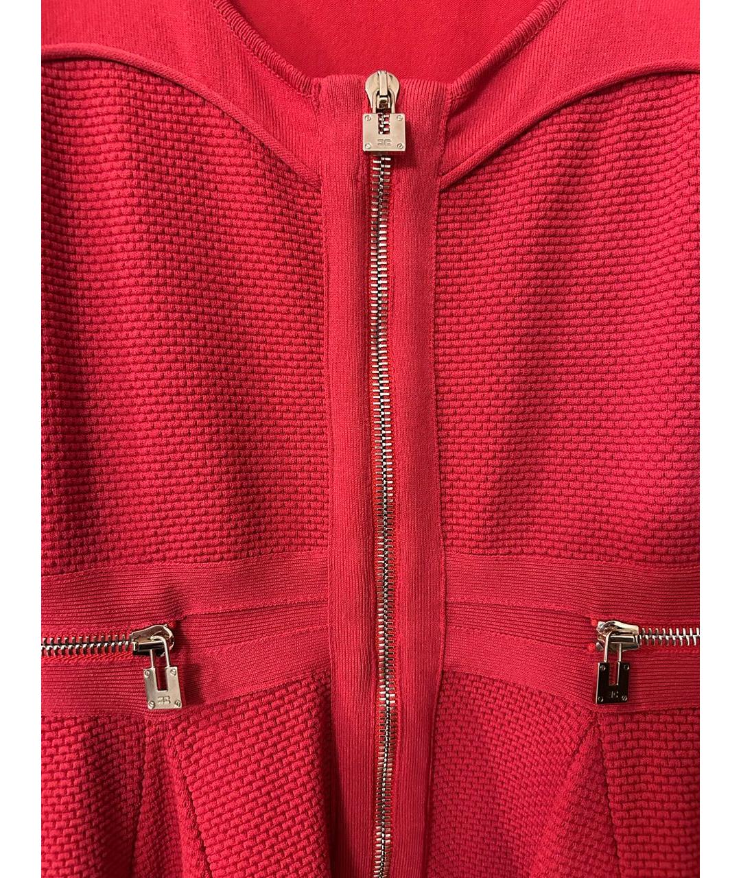 ELISABETTA FRANCHI Красное вискозное коктейльное платье, фото 4