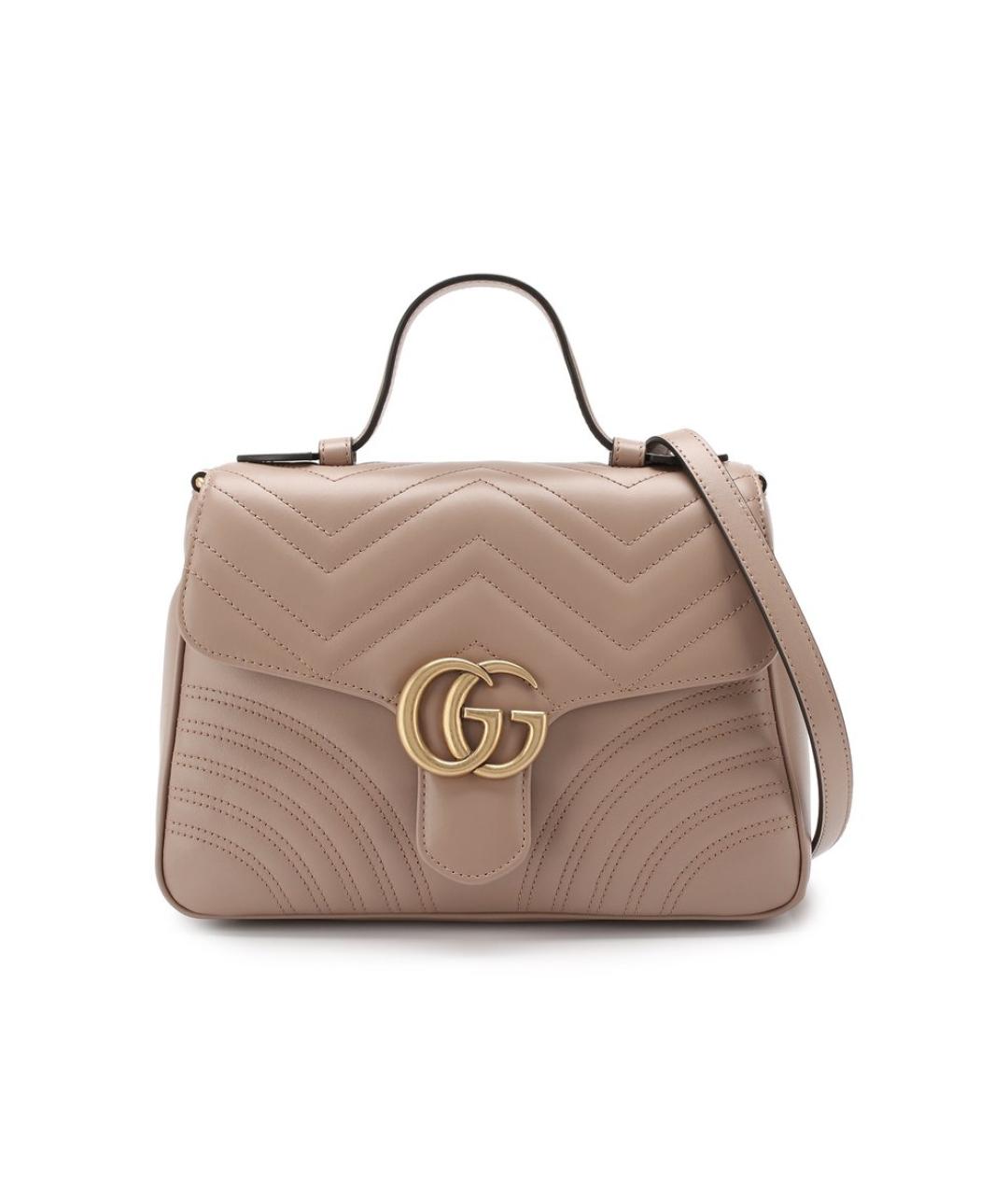 GUCCI Бежевая кожаная сумка через плечо, фото 7