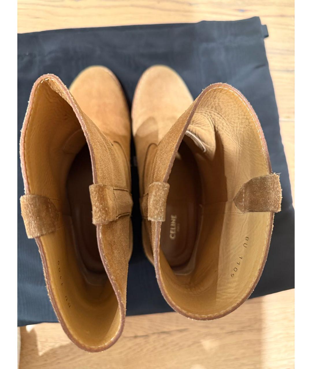 CELINE Бежевые замшевые полусапоги, фото 3