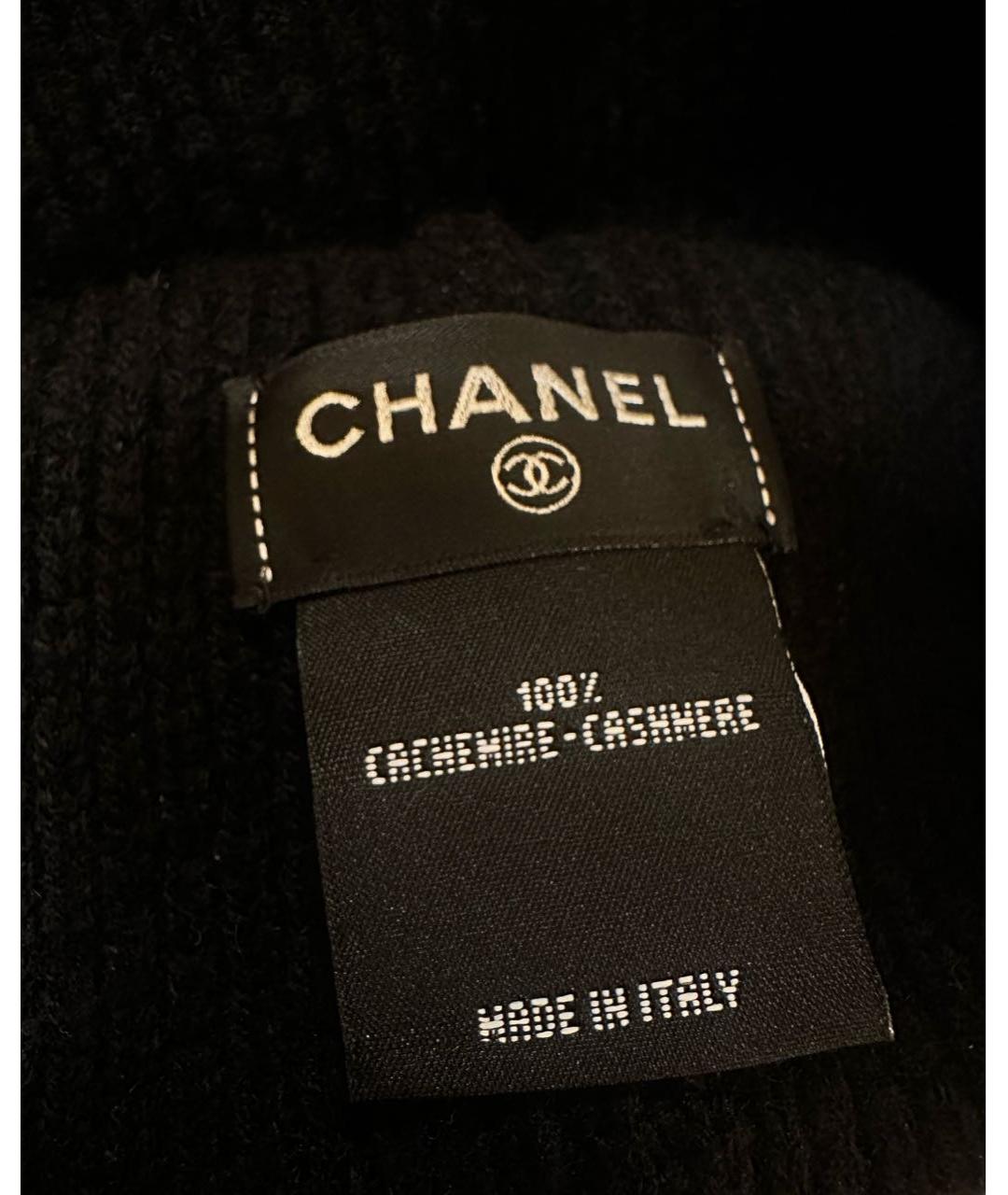 CHANEL Черная кашемировая шапка, фото 2