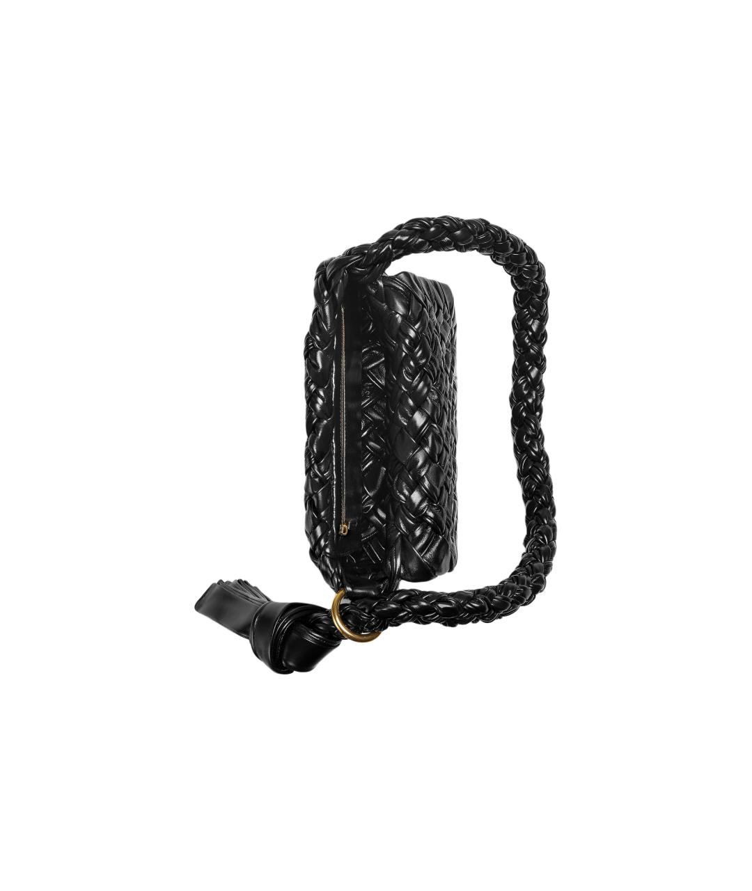 BOTTEGA VENETA Черная кожаная сумка через плечо, фото 5