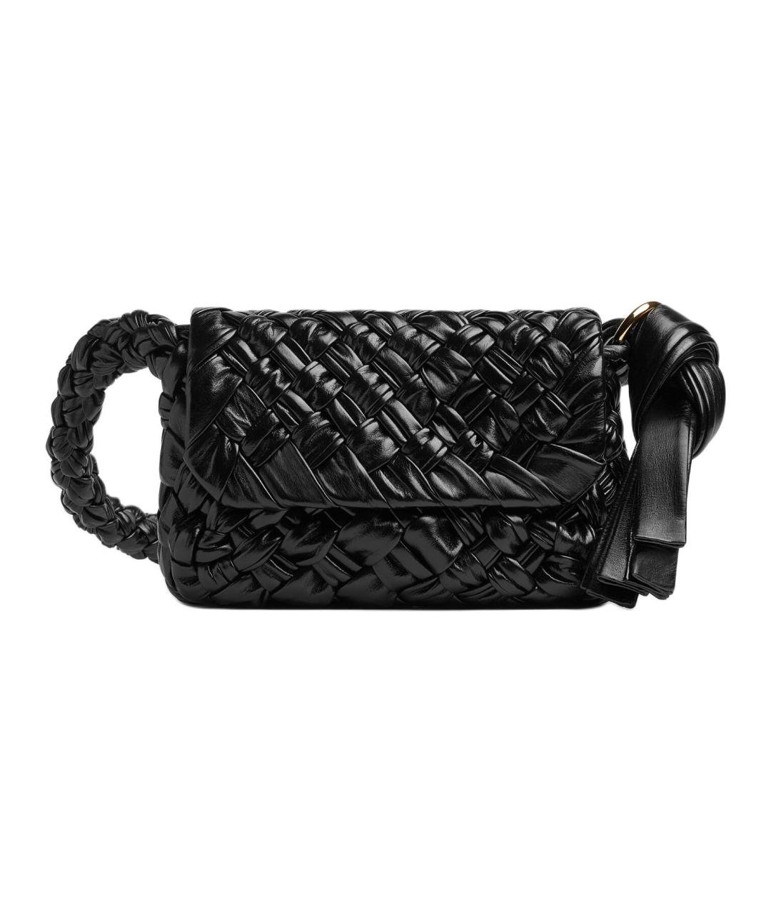 BOTTEGA VENETA Черная кожаная сумка через плечо, фото 1