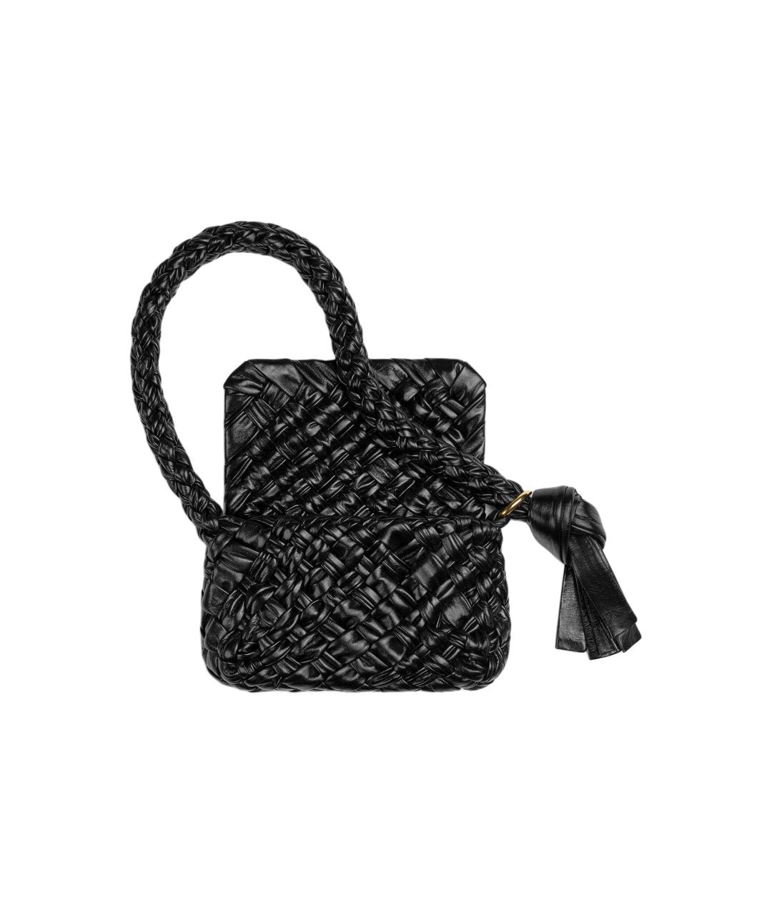 BOTTEGA VENETA Черная кожаная сумка через плечо, фото 4