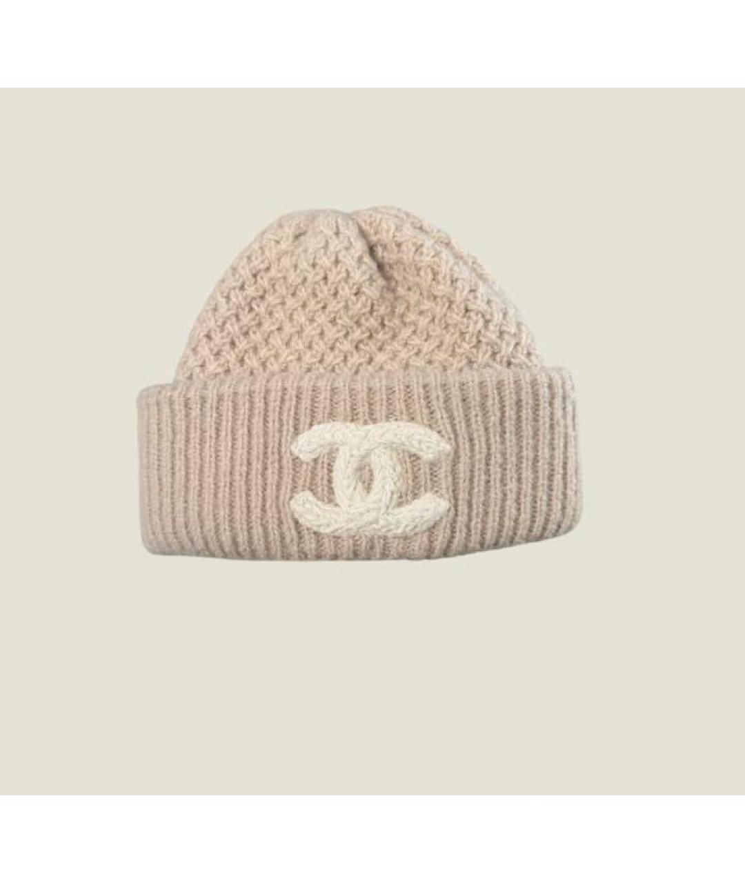 CHANEL Бежевая кашемировая шапка, фото 3
