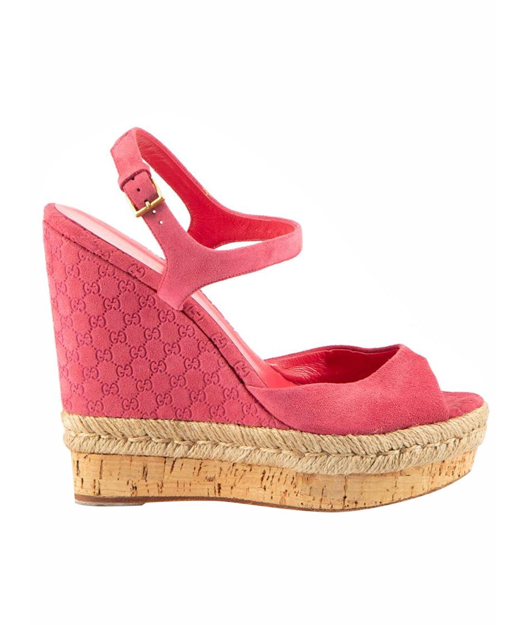 GUCCI Розовые замшевые босоножки, фото 1