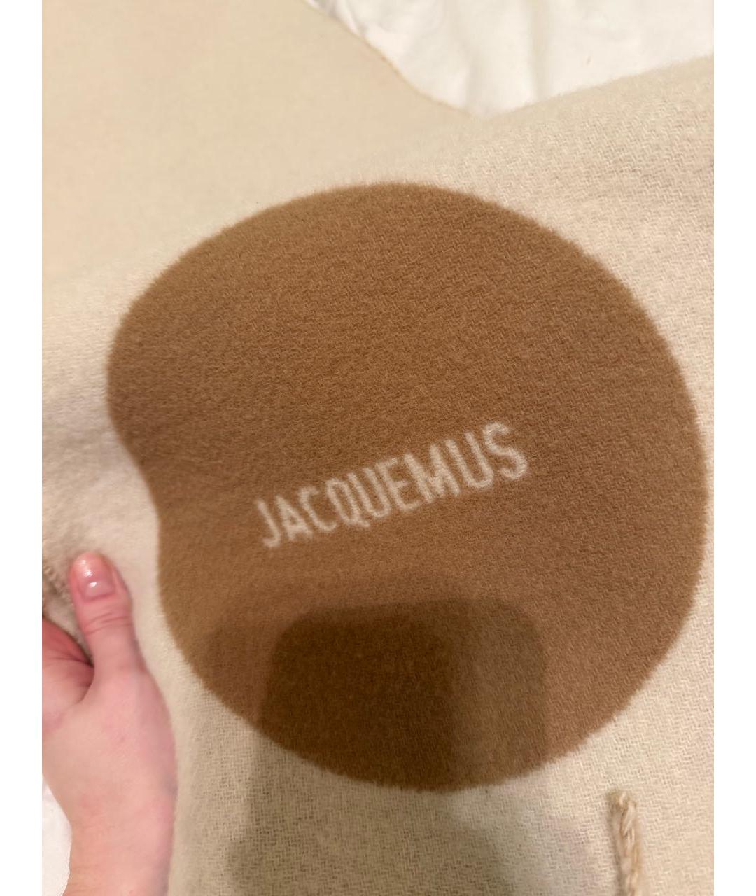 JACQUEMUS Бежевый шерстяной шарф, фото 2