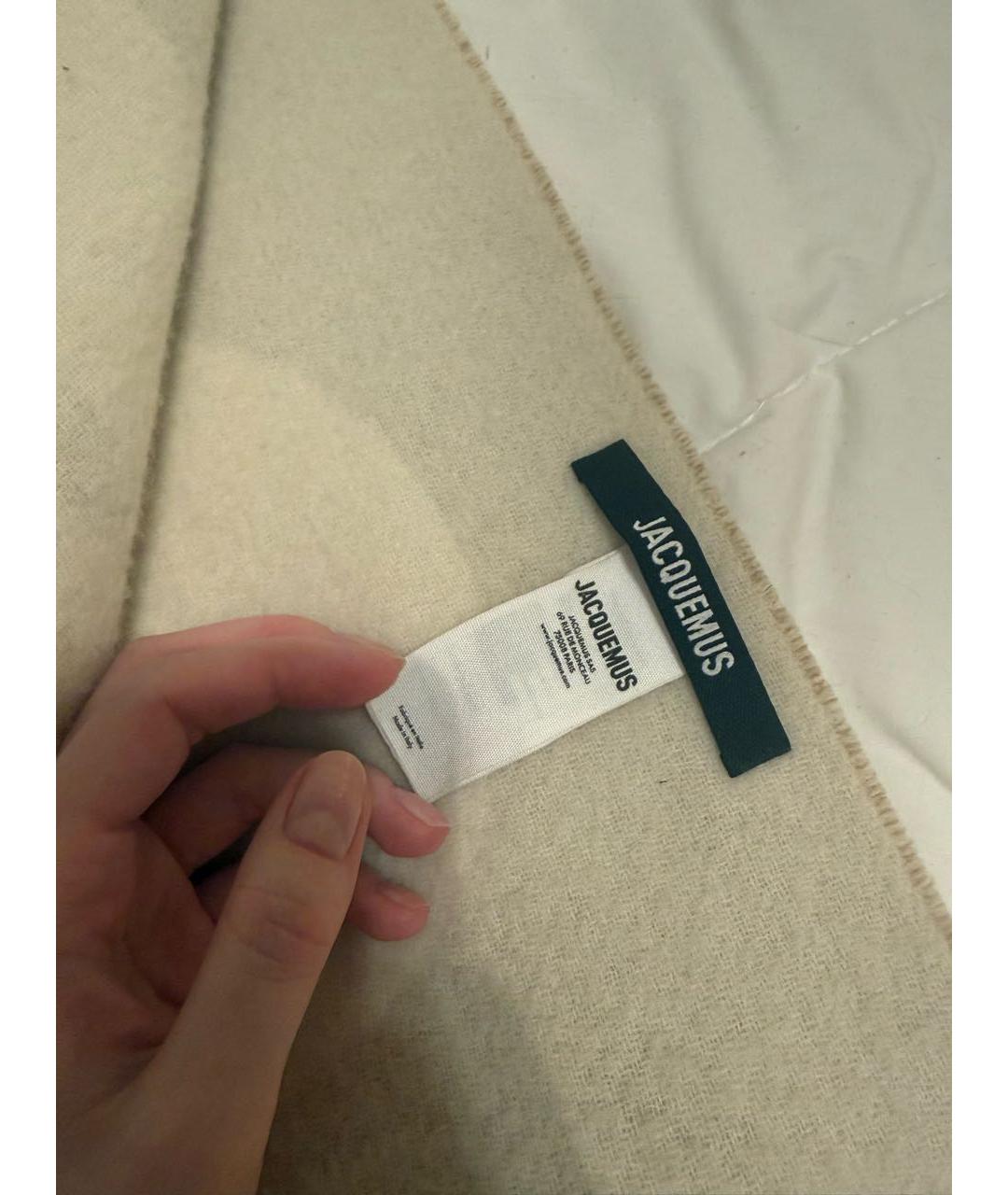 JACQUEMUS Бежевый шерстяной шарф, фото 3