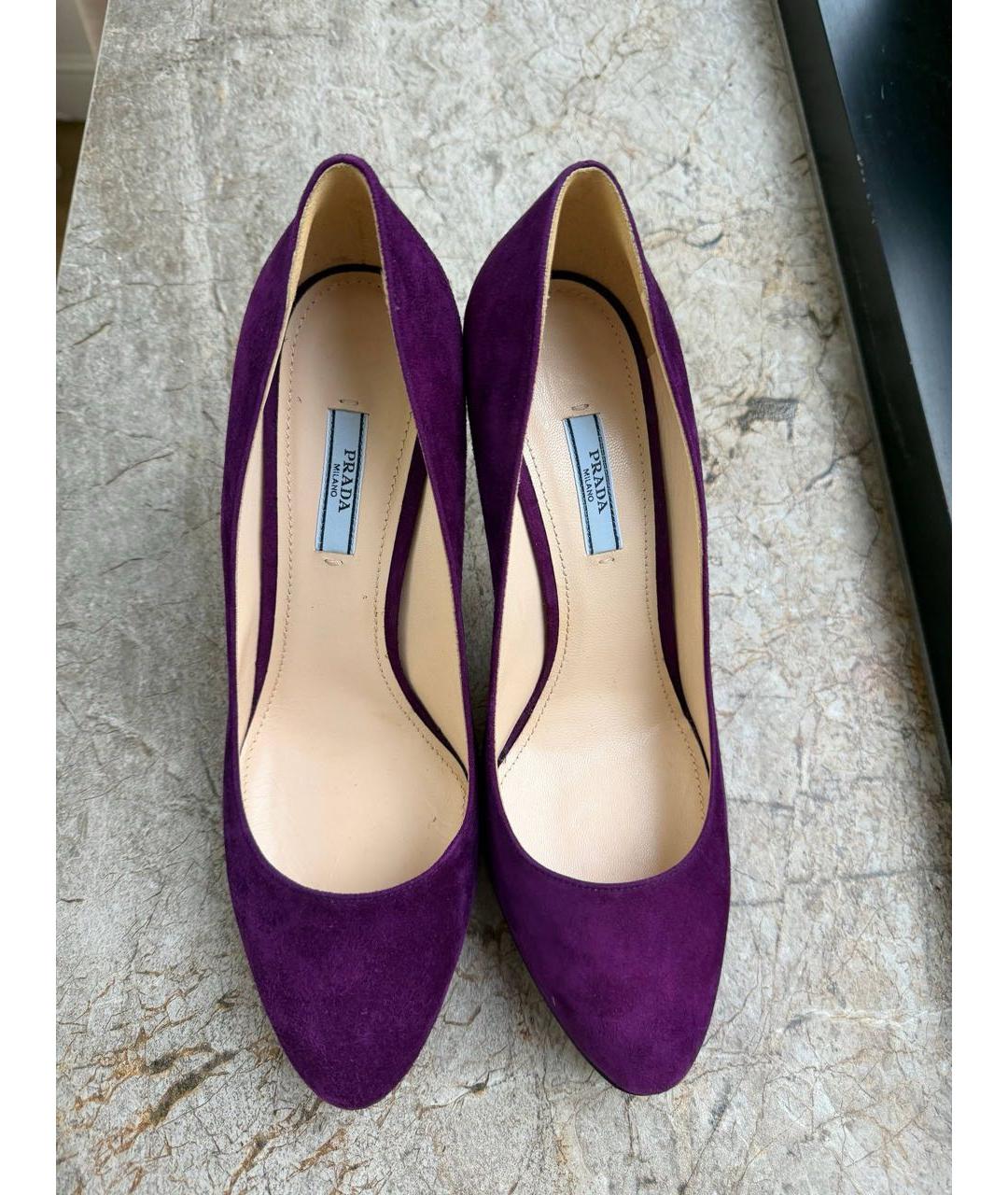 PRADA Фиолетовые замшевые туфли, фото 3