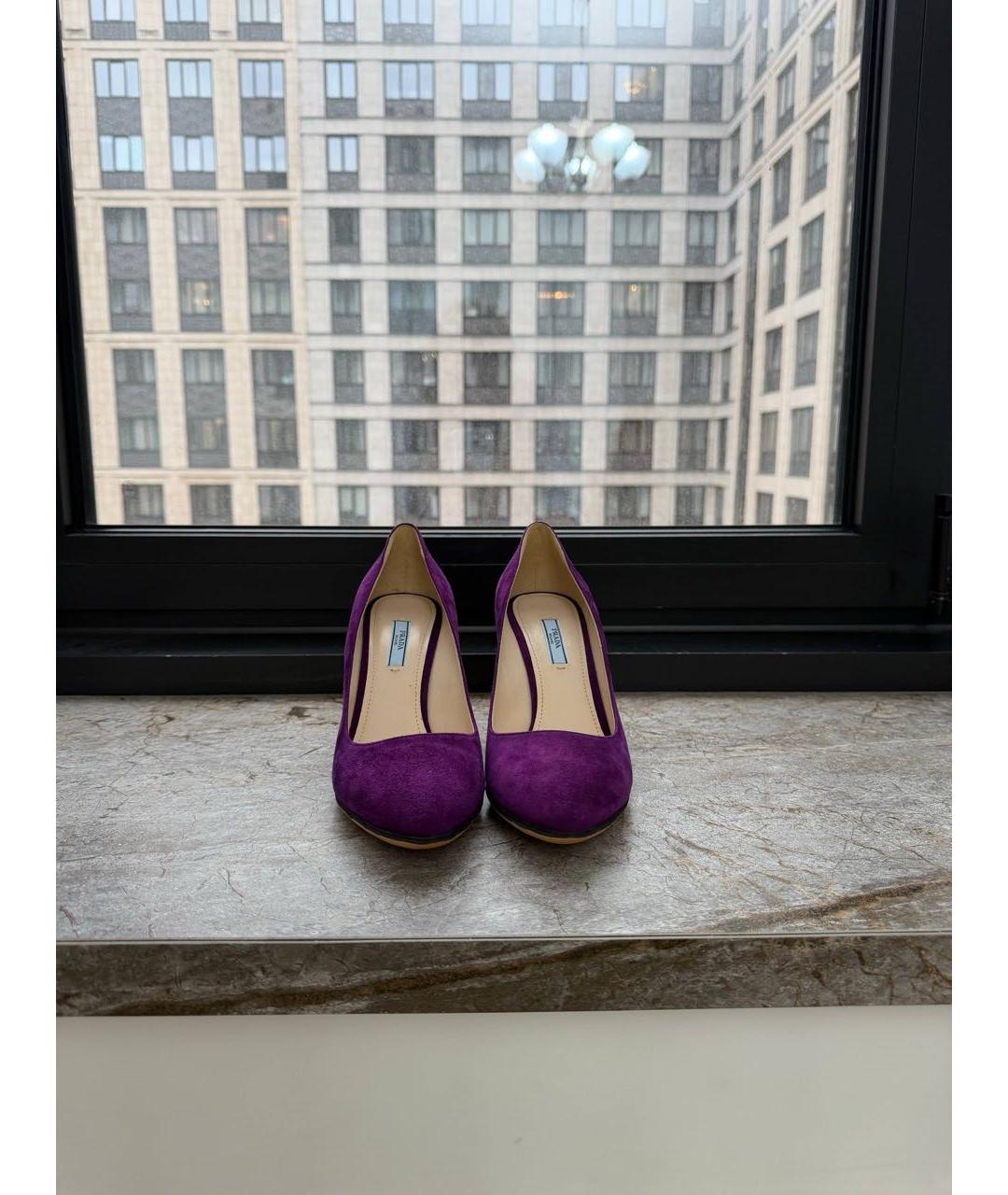 PRADA Фиолетовые замшевые туфли, фото 2