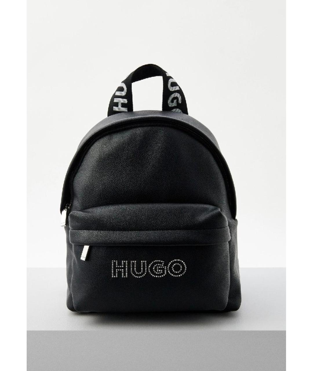HUGO Черный рюкзак из искусственной кожи, фото 4