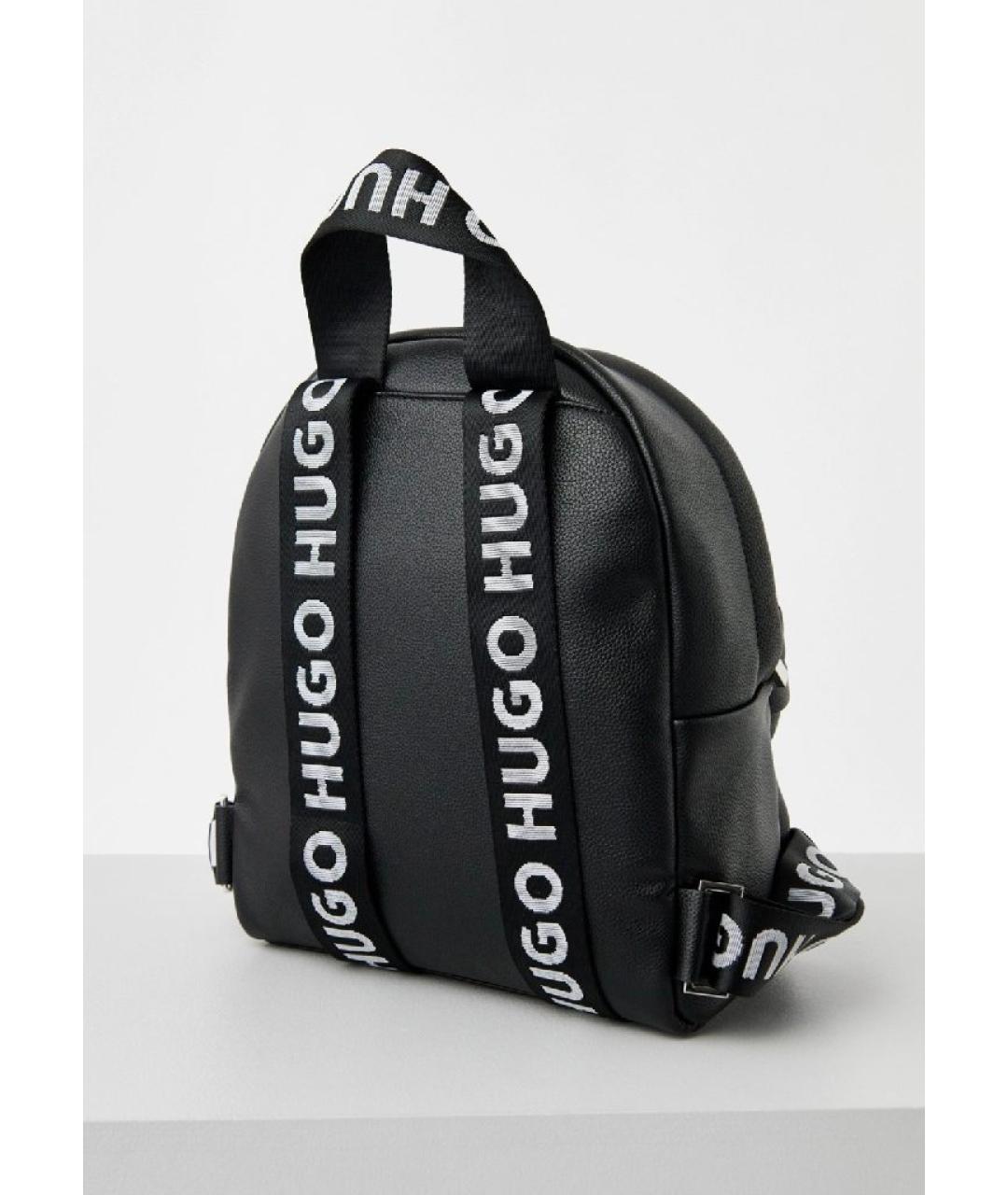 HUGO Черный рюкзак из искусственной кожи, фото 2