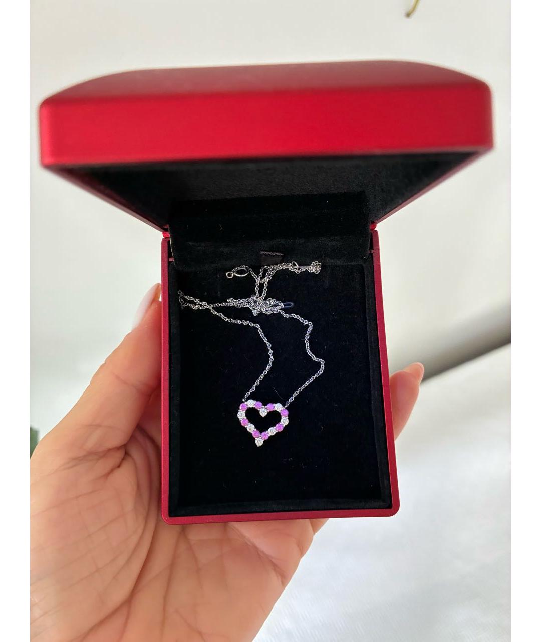 TIFFANY&CO Розовая подвеска из белого золота, фото 4